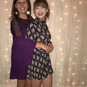 Boho tie-neck mini dress